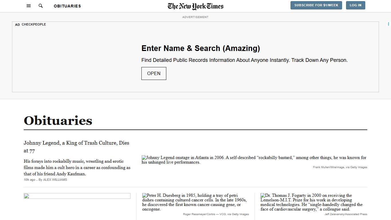 Obituaries - The New York Times Canada